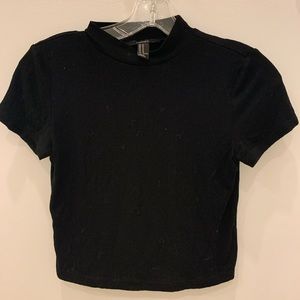 Black Short Sleeve Turtleneck Shirt